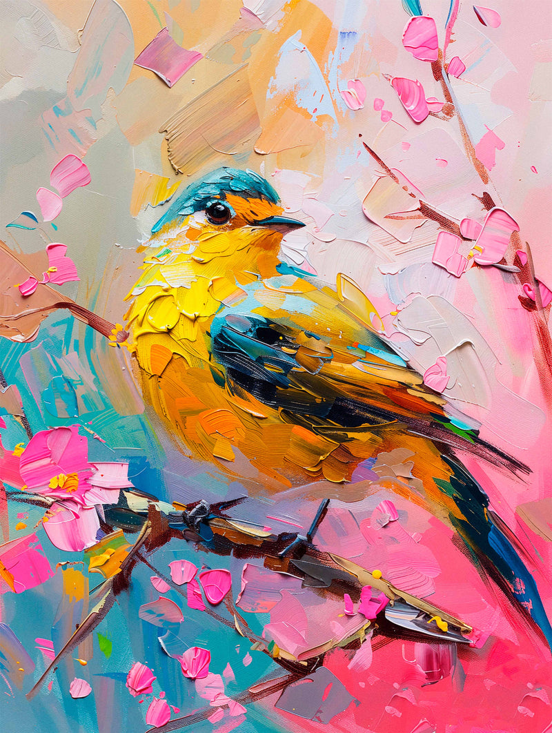 Radiant Serenade - Warbler in Bloom