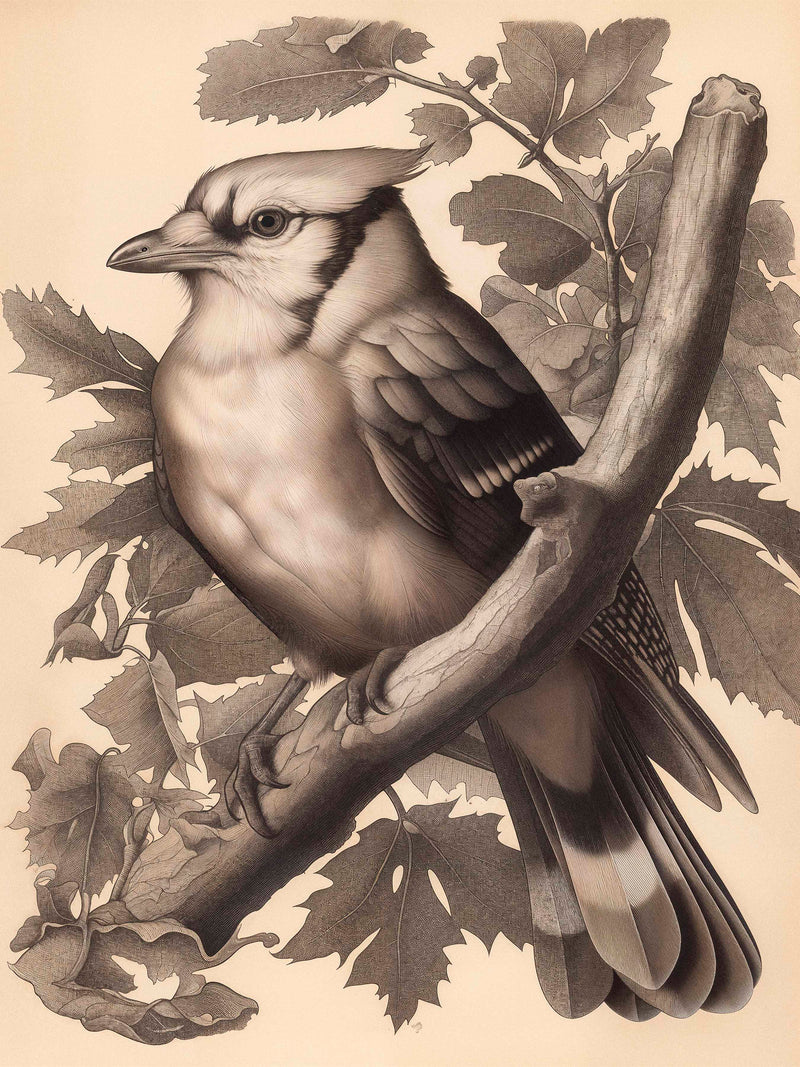 Timeless Grace - Blue Jay in Oak Canopy