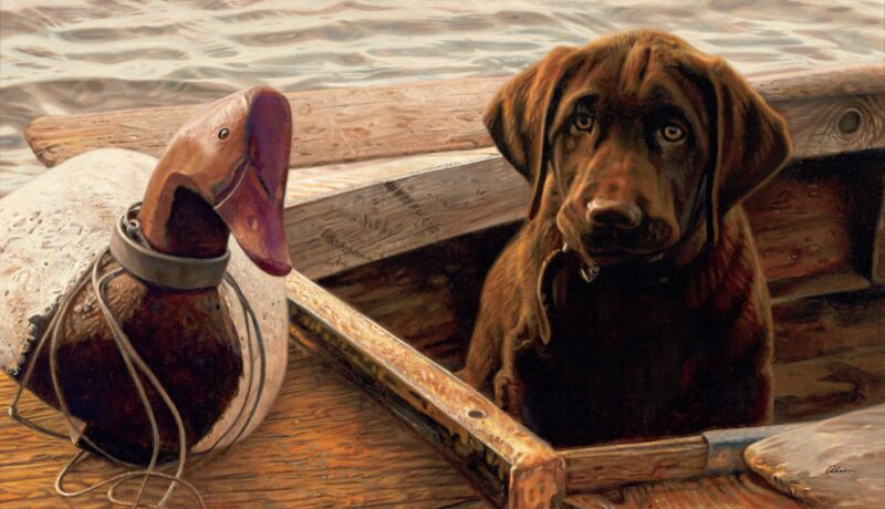 Old School—Chocolate Lab by John Aldrich