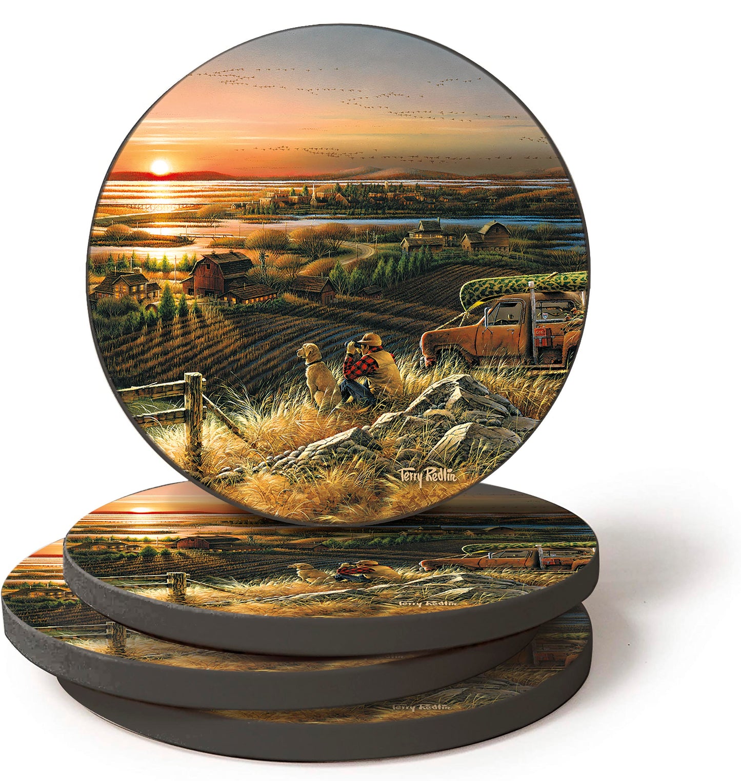 Best Friends—Hunter & Dog - Coasters