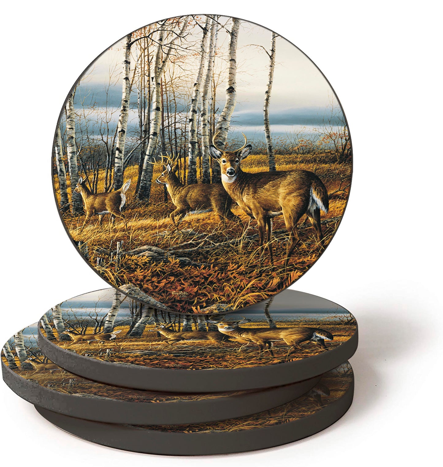 The Birch Line—Deer - Coasters