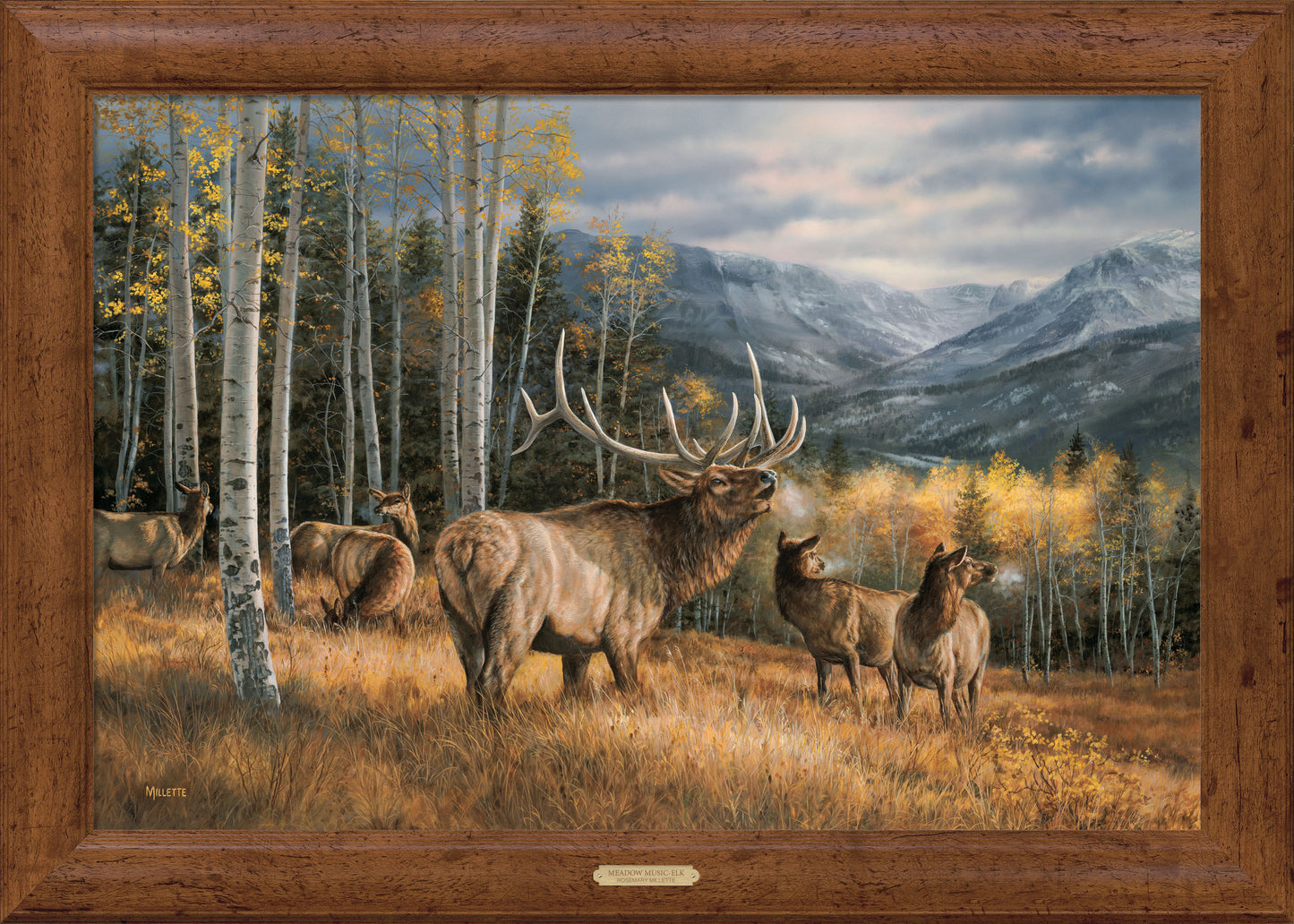 Meadow Music-Elk - 24" x 36" Framed Gallery Canvas