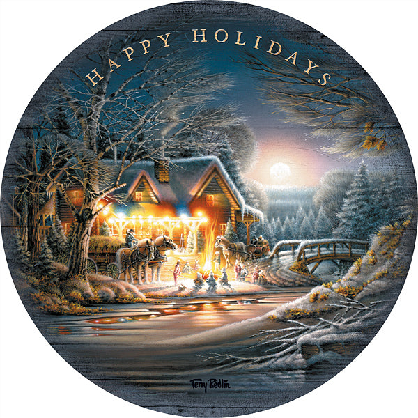 Toasting Marshmallows - 12.5" Round Wood Sign