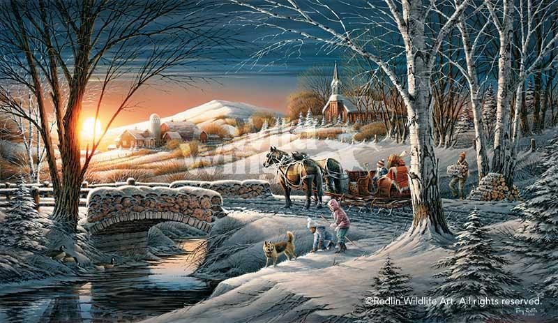 That Special Time – Stampa D'Arte Open Edition Di Terry Redlin, Quadro Con Cornice In Legno, 13,5x9,75 Pollici