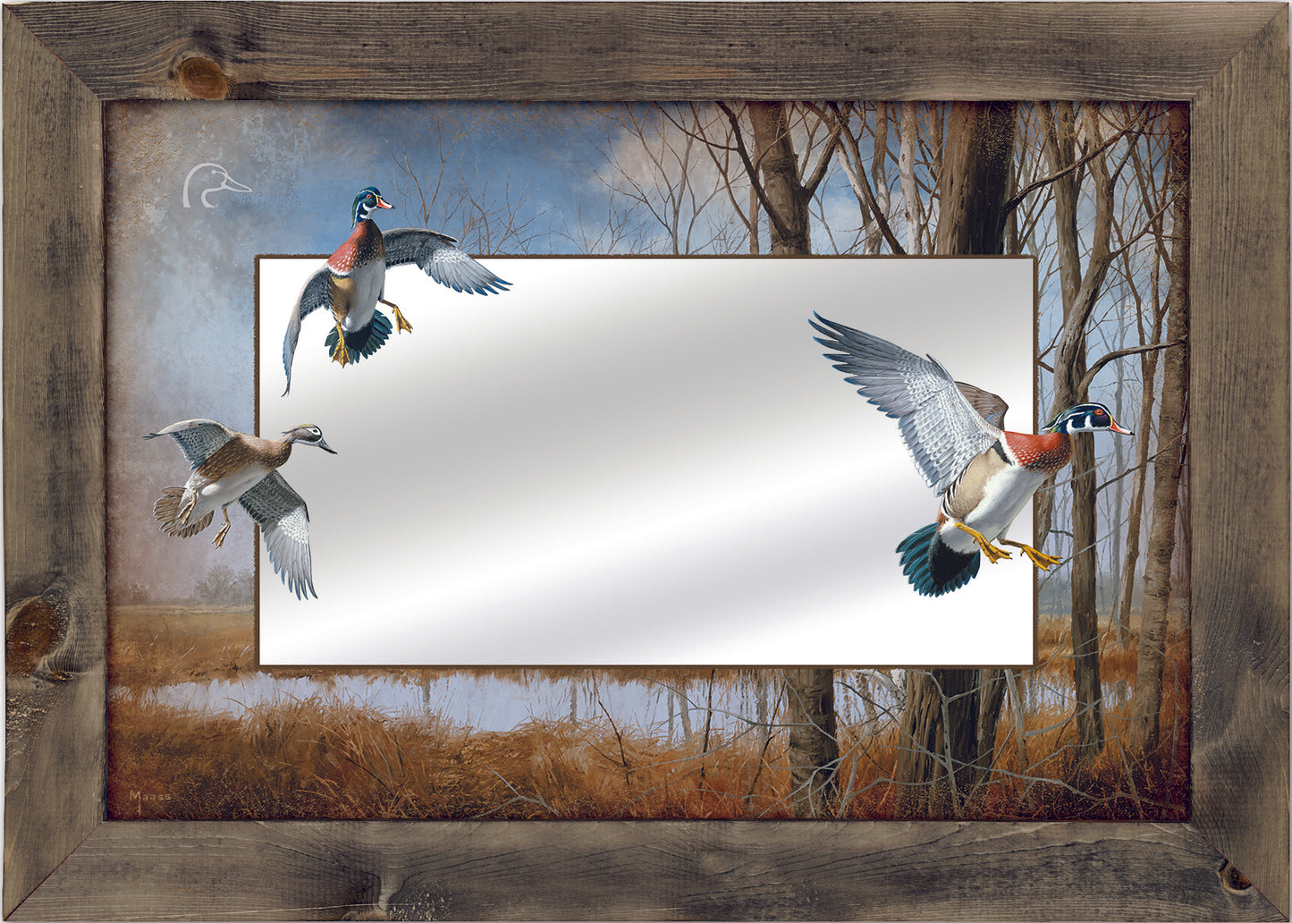 Home Again - 16" x 24" - Barnwood Mirror