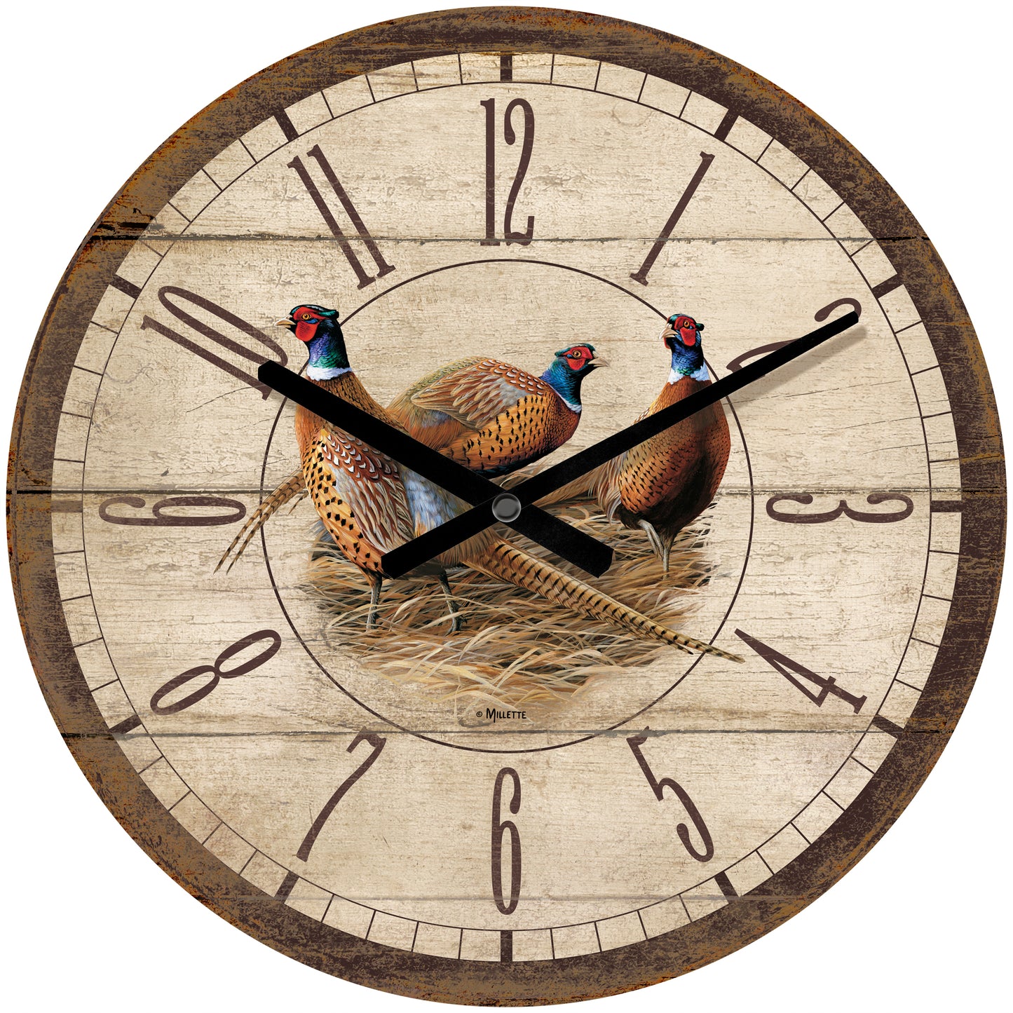 Trio of Ring Necks - 21" Round Clock