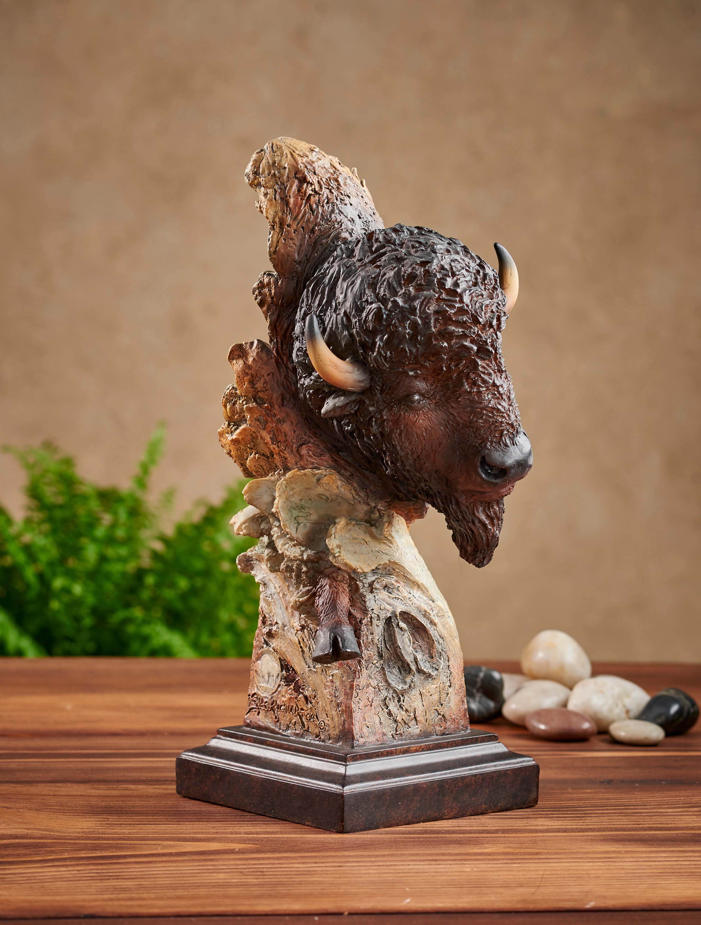 Dust & Thunder Bison Bust - Sculpture Mill Creek Sculpture from
