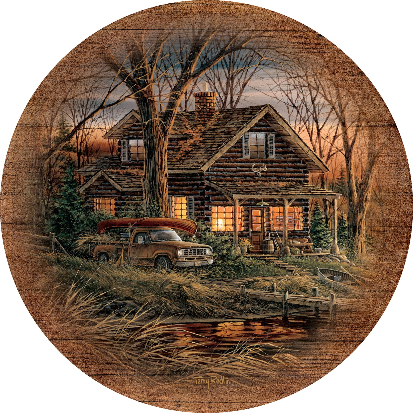 Shoreline Neighbors - 12.5" Round Wood Sign