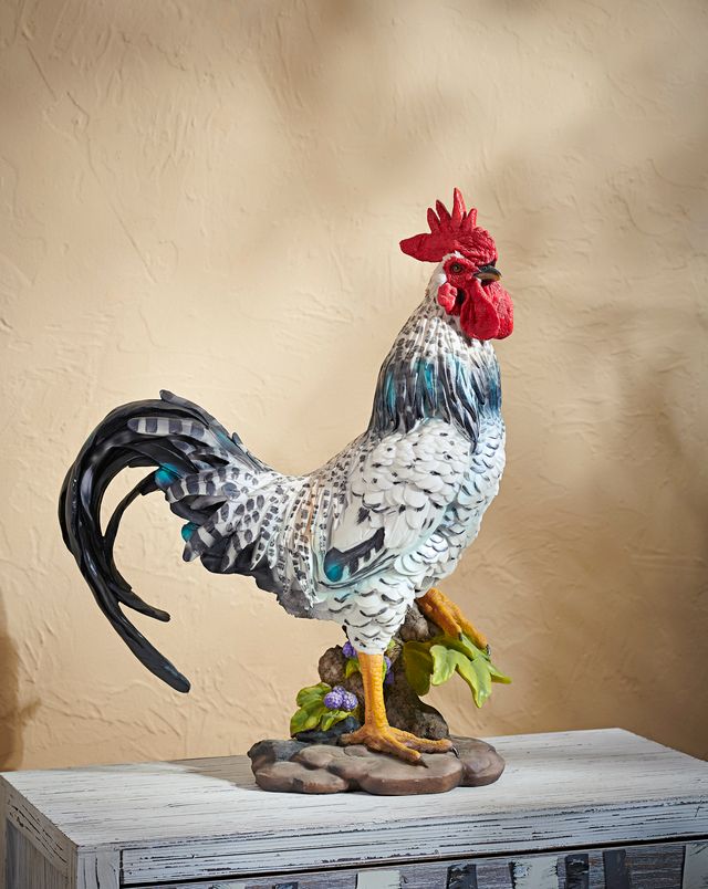 Black and White Rooster - Statue