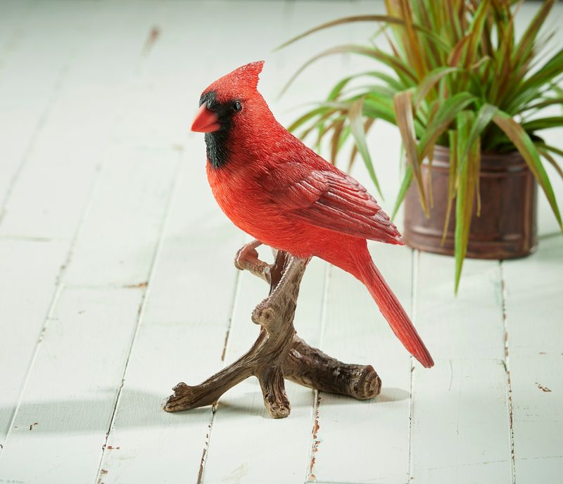 CARDINAL ON BRANCH SCULPTURE