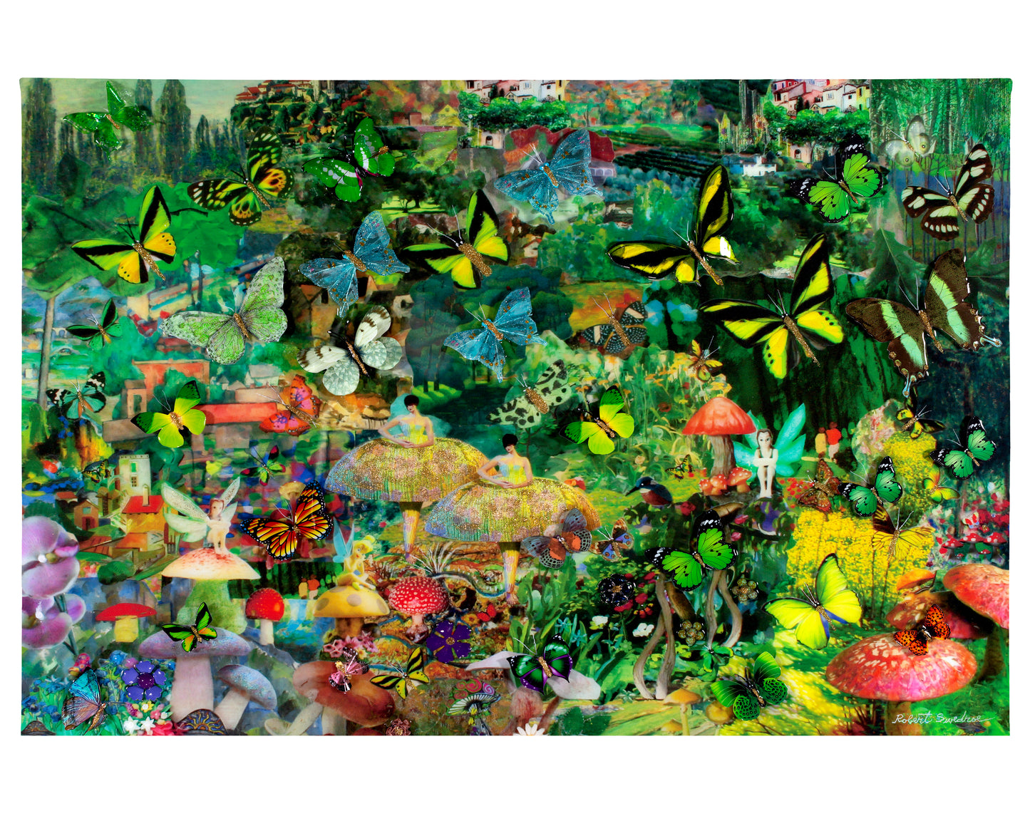 Mushroom Dancers in a Butterfly Forest - 24" x 36" Gallery Wrapped Canvas