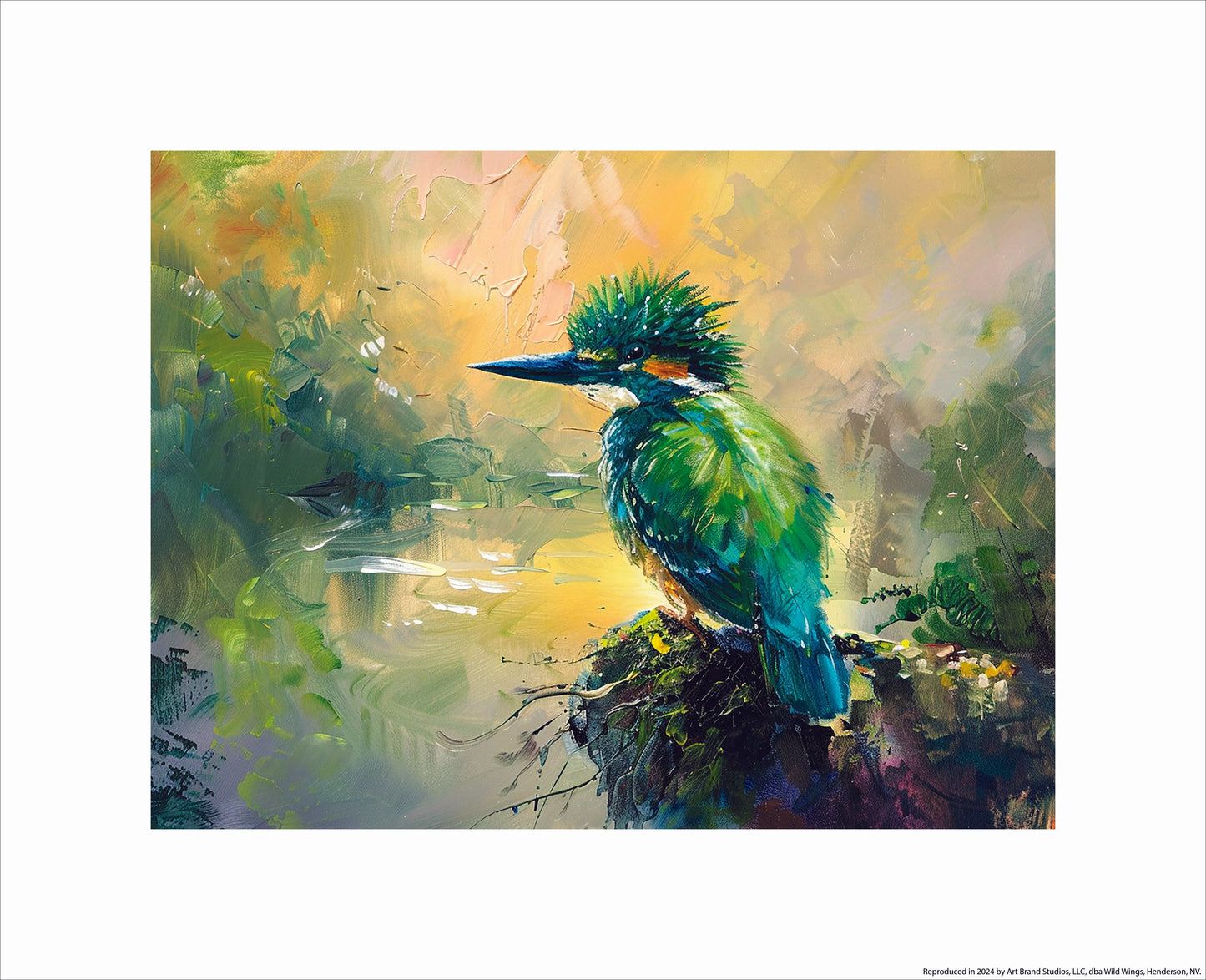 Vigilance - Green Kingfisher - Art Prints