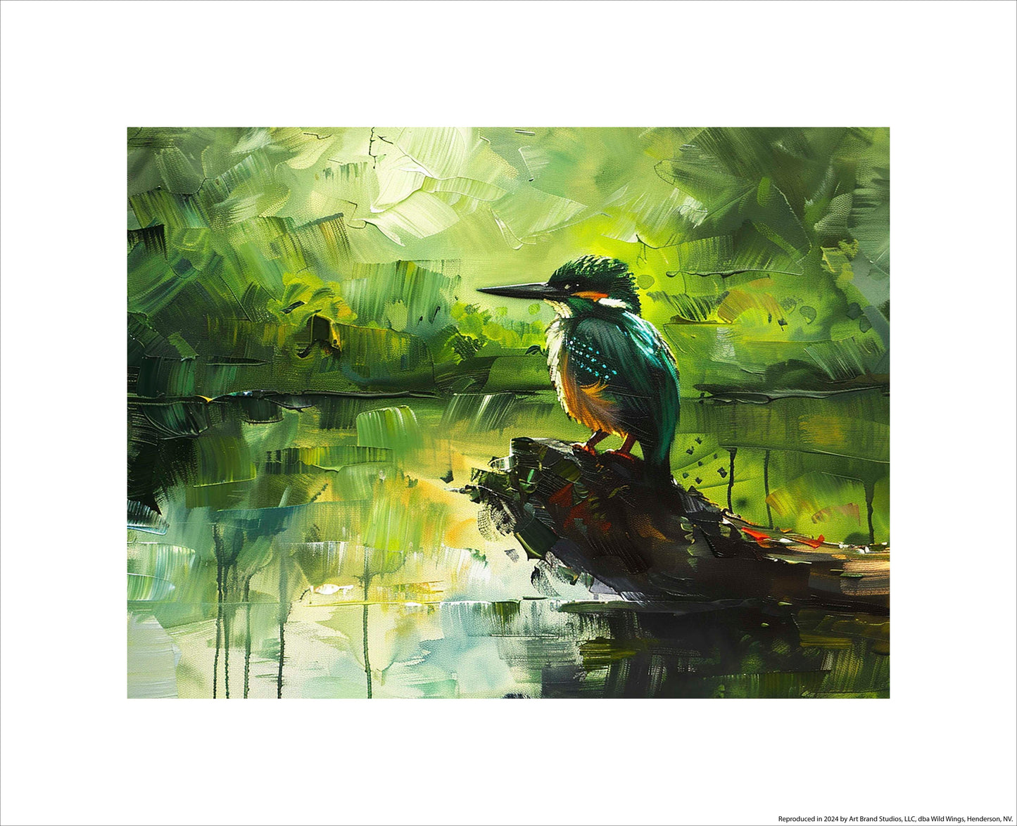 Rippling Realm - Green Kingfisher - Art Prints