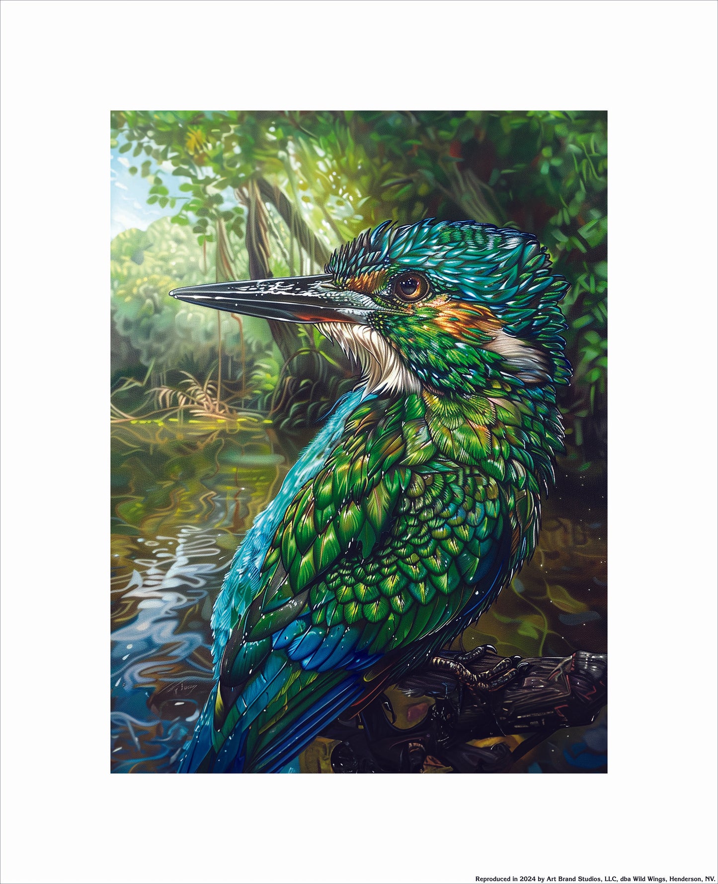Portrait of a King - Green Kingfisher - Art Prints
