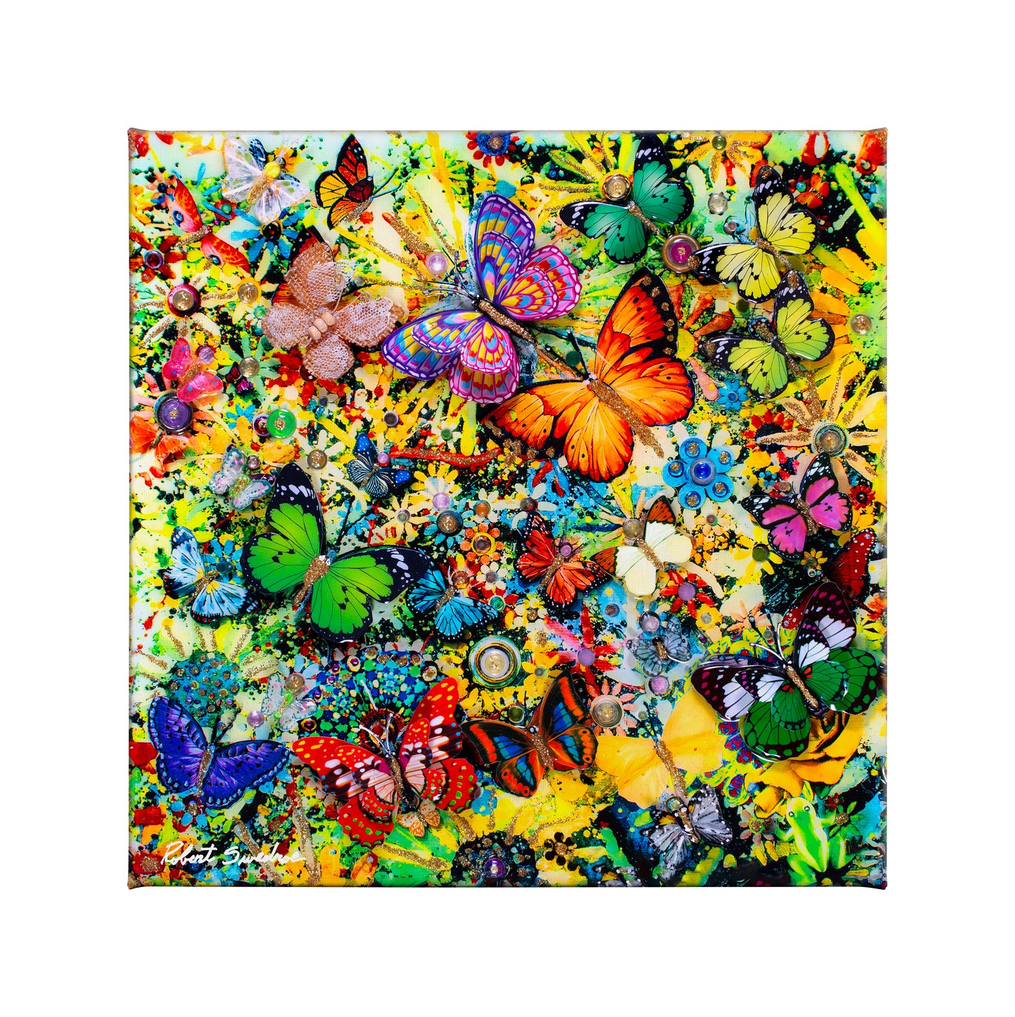 Butterfly Spring - 14" x 14" Gallery Wrapped Canvas