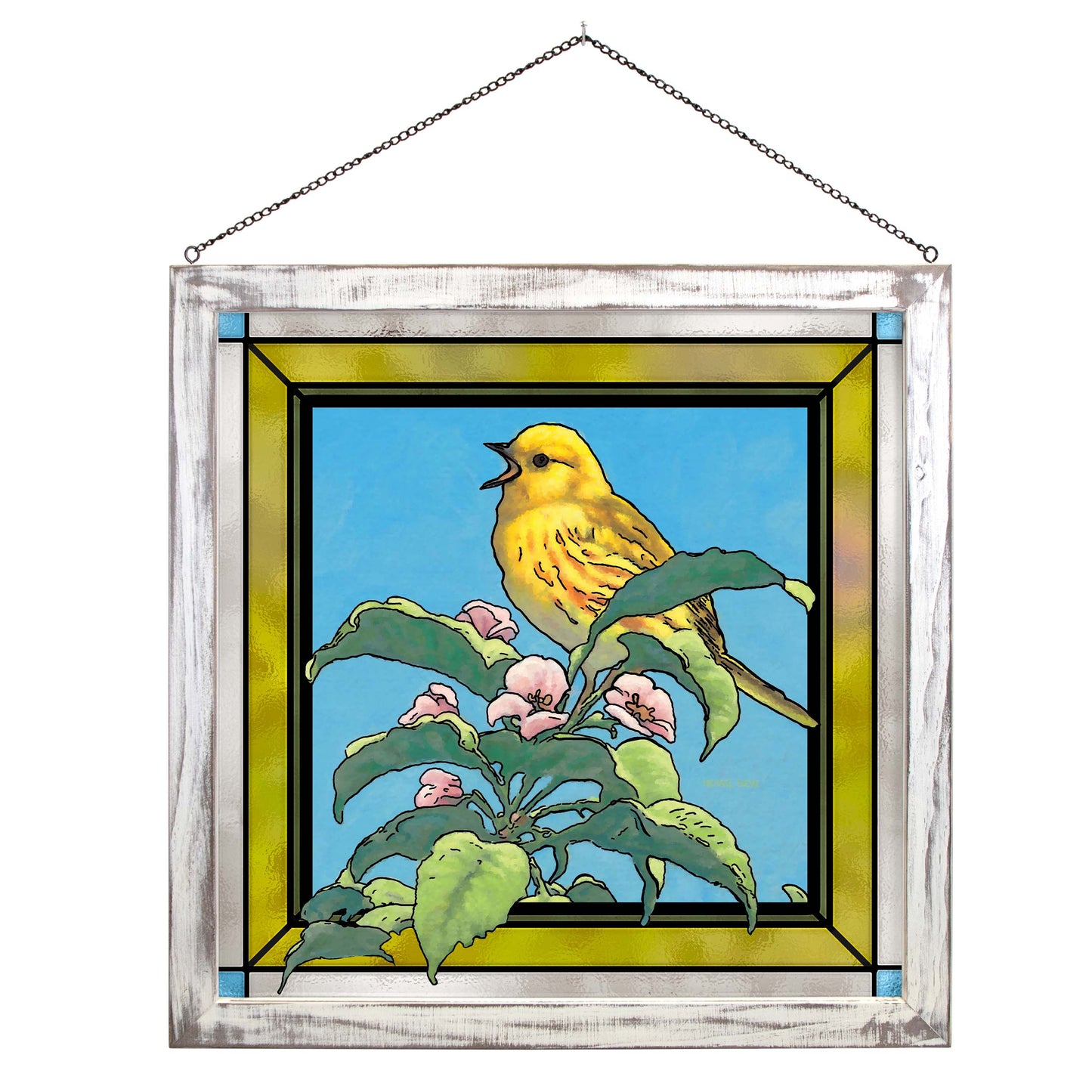 Yellow Warbler - Stained Glass Art