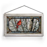 Left in the Cold - Cardinal - Stained Glass Art