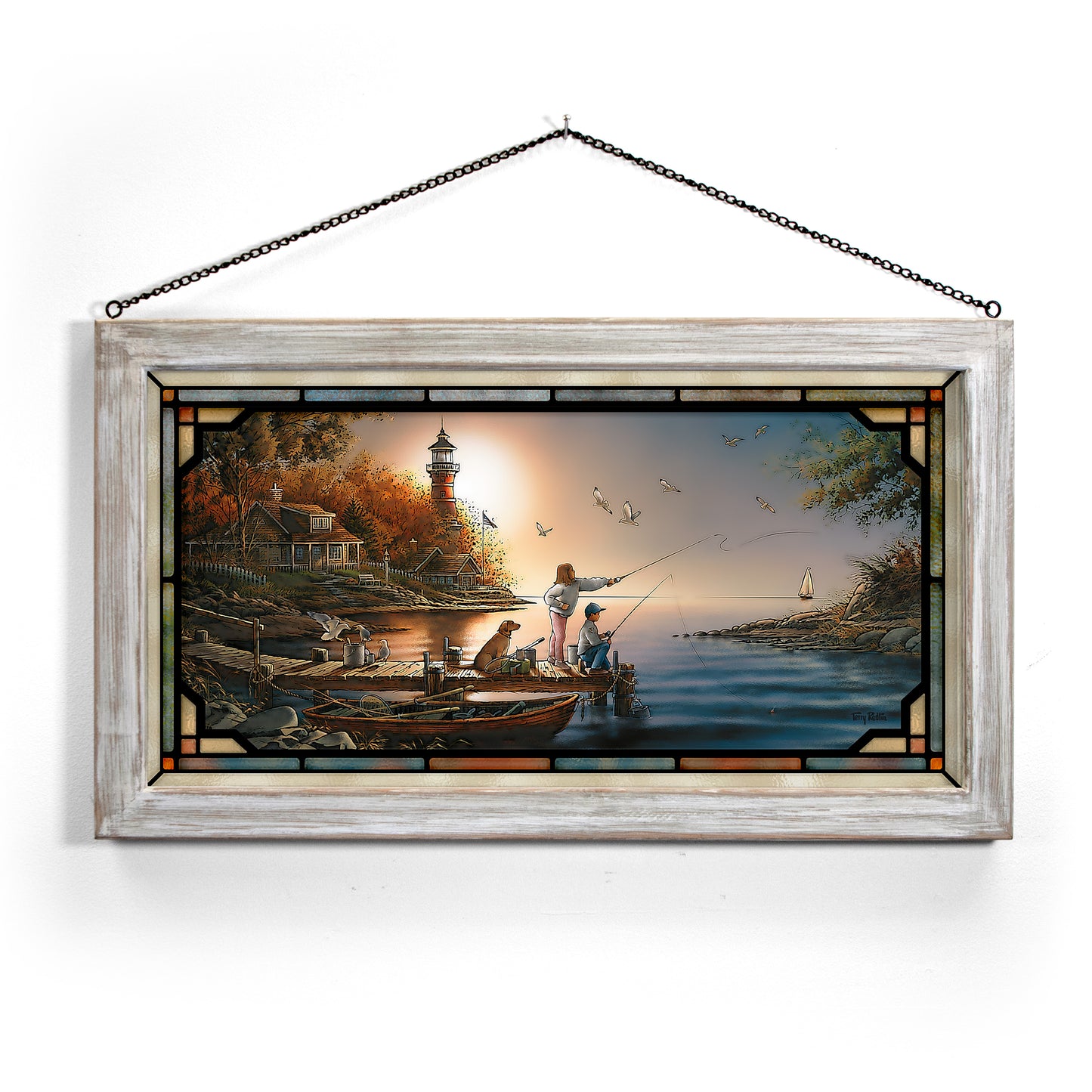 From Sea to Shining Sea - 13" x 23" Stained Glass Art