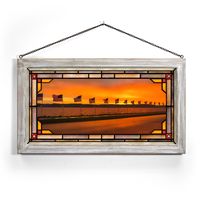 Flag Valor Sunset - Stained Glass Art