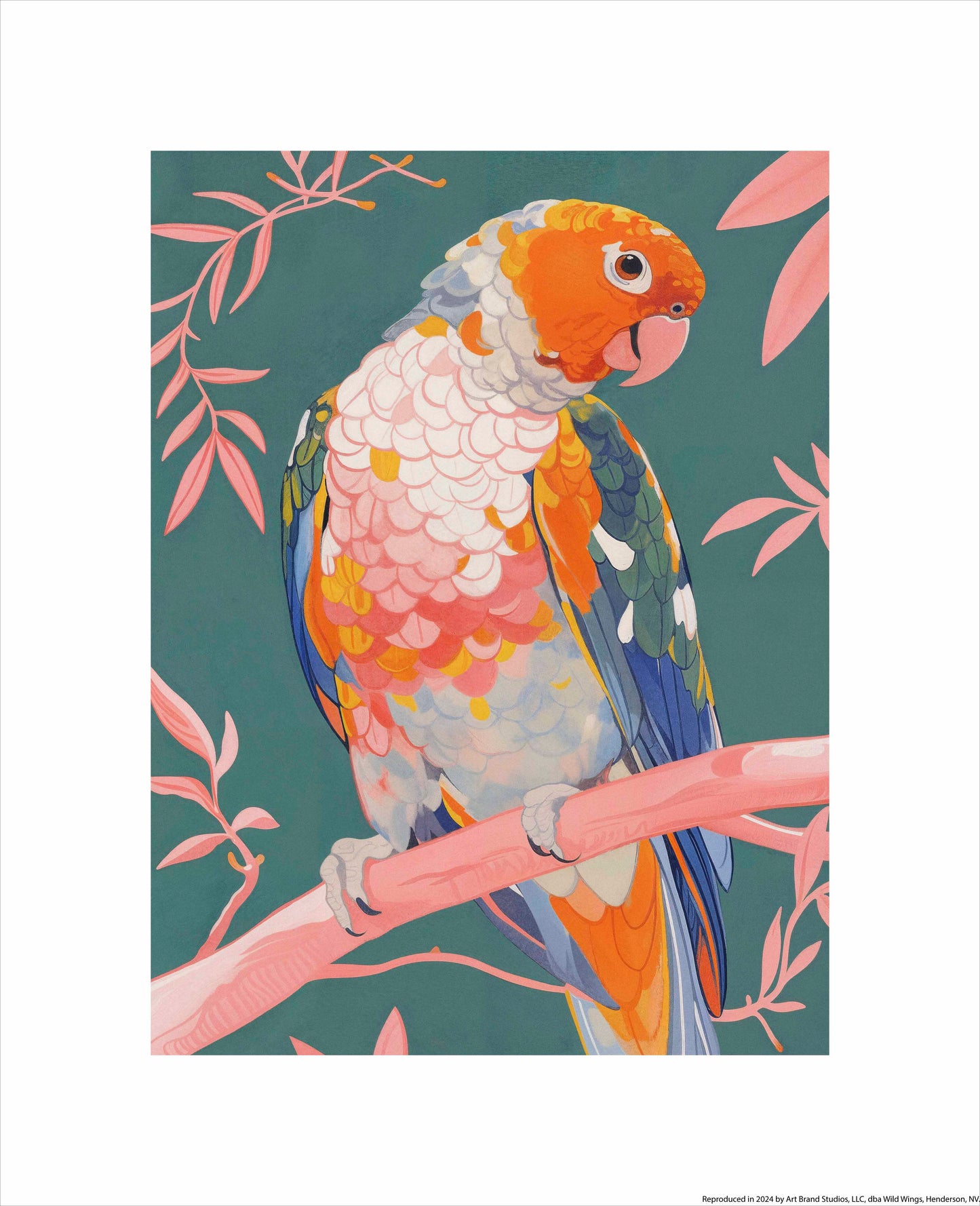 Prismatic Perch - Sun Conure in Dreamy Grove - Art Prints