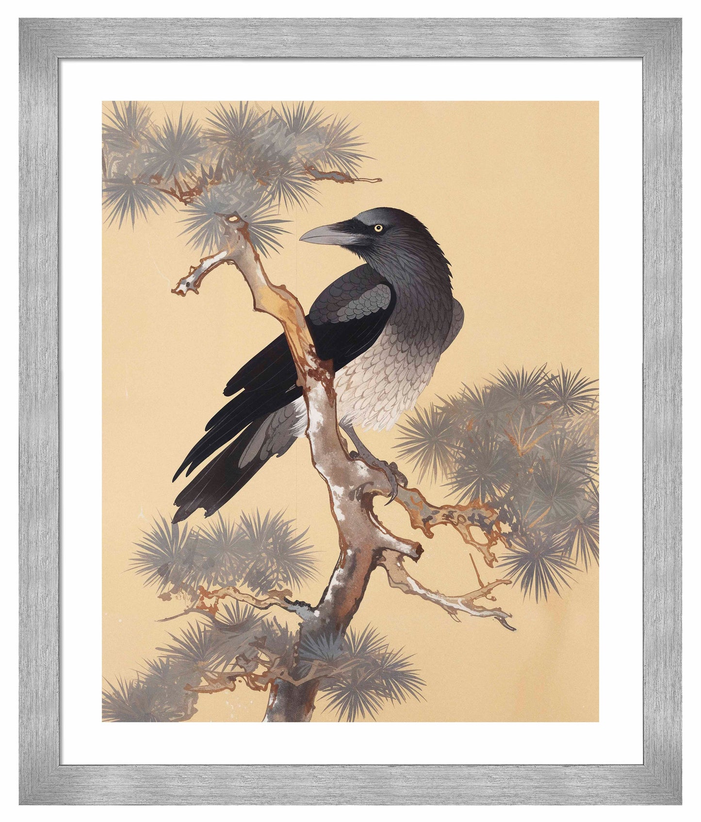 Mystic Watcher - Raven in Pine Grove - Art Prints