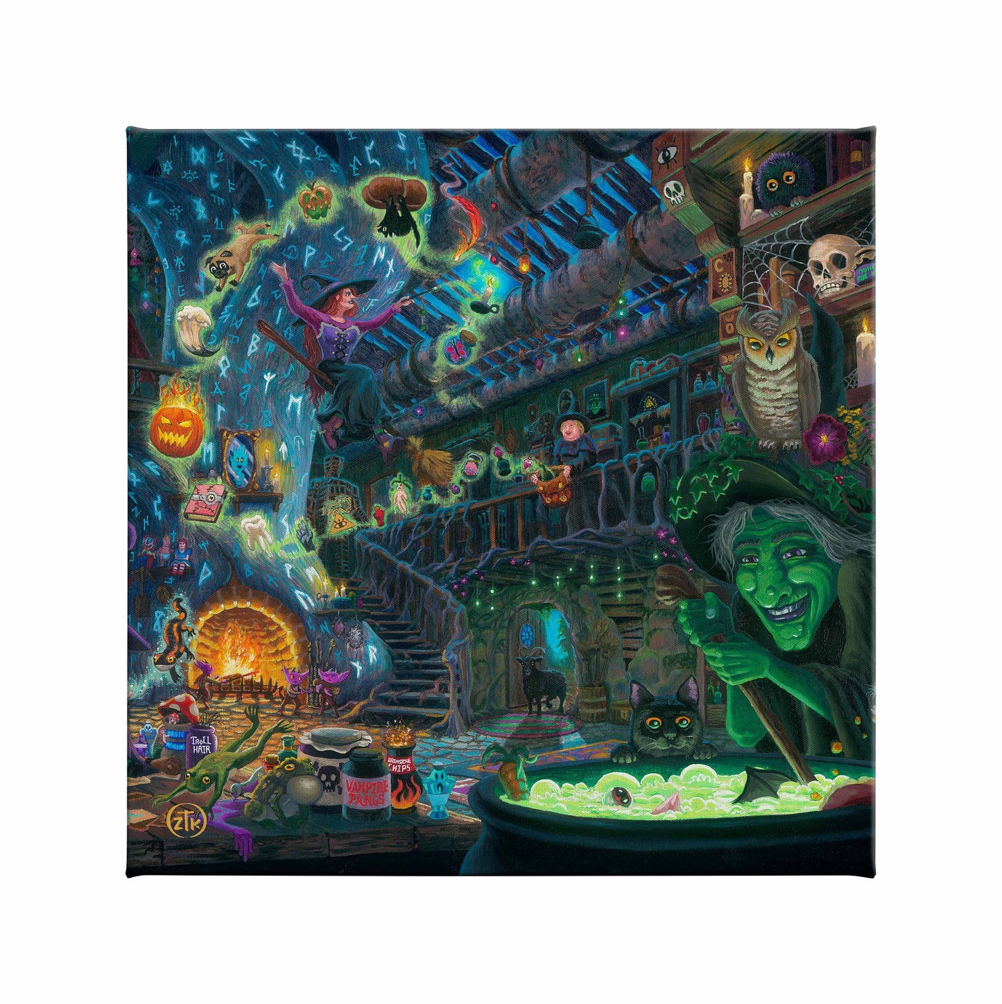 Coven Cottage - 14" x 14" Gallery Wrapped Canvas