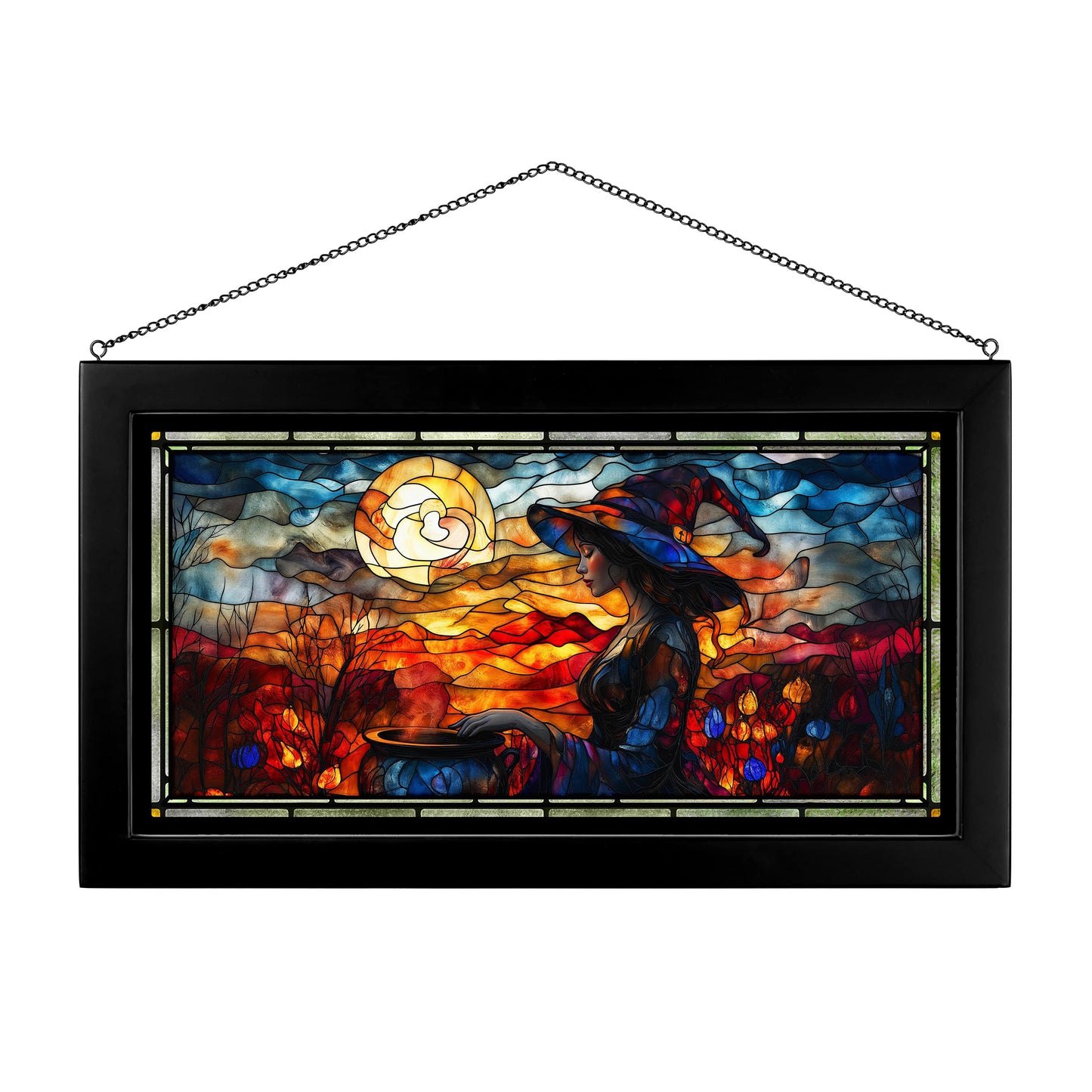 Autumn's Brew - 13" x 23" Stained Glass Art