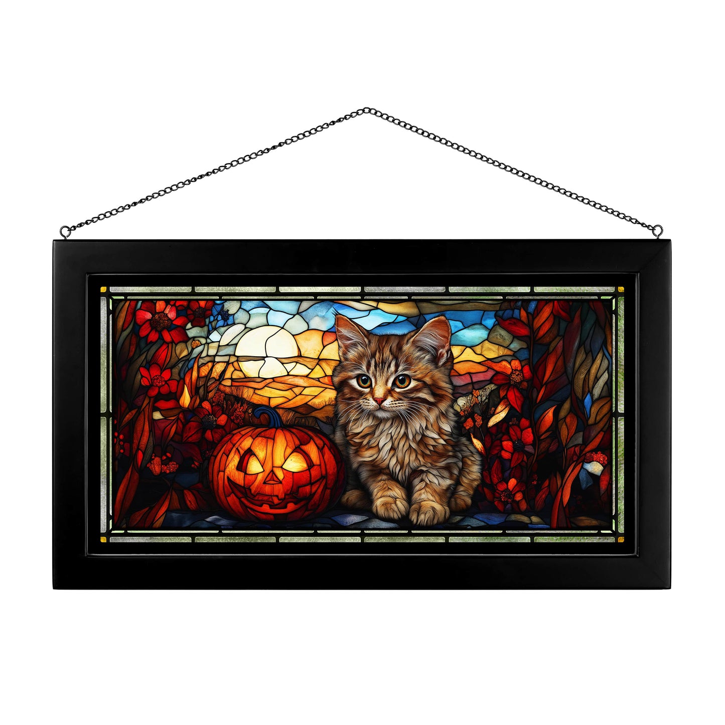Autumn's Tiny Terror - 13" x 23" Stained Glass Art