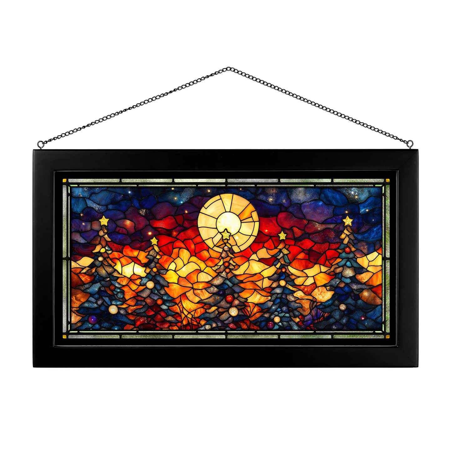 Christmas Sunset Chorus - 13" x 23" Stained Glass Art