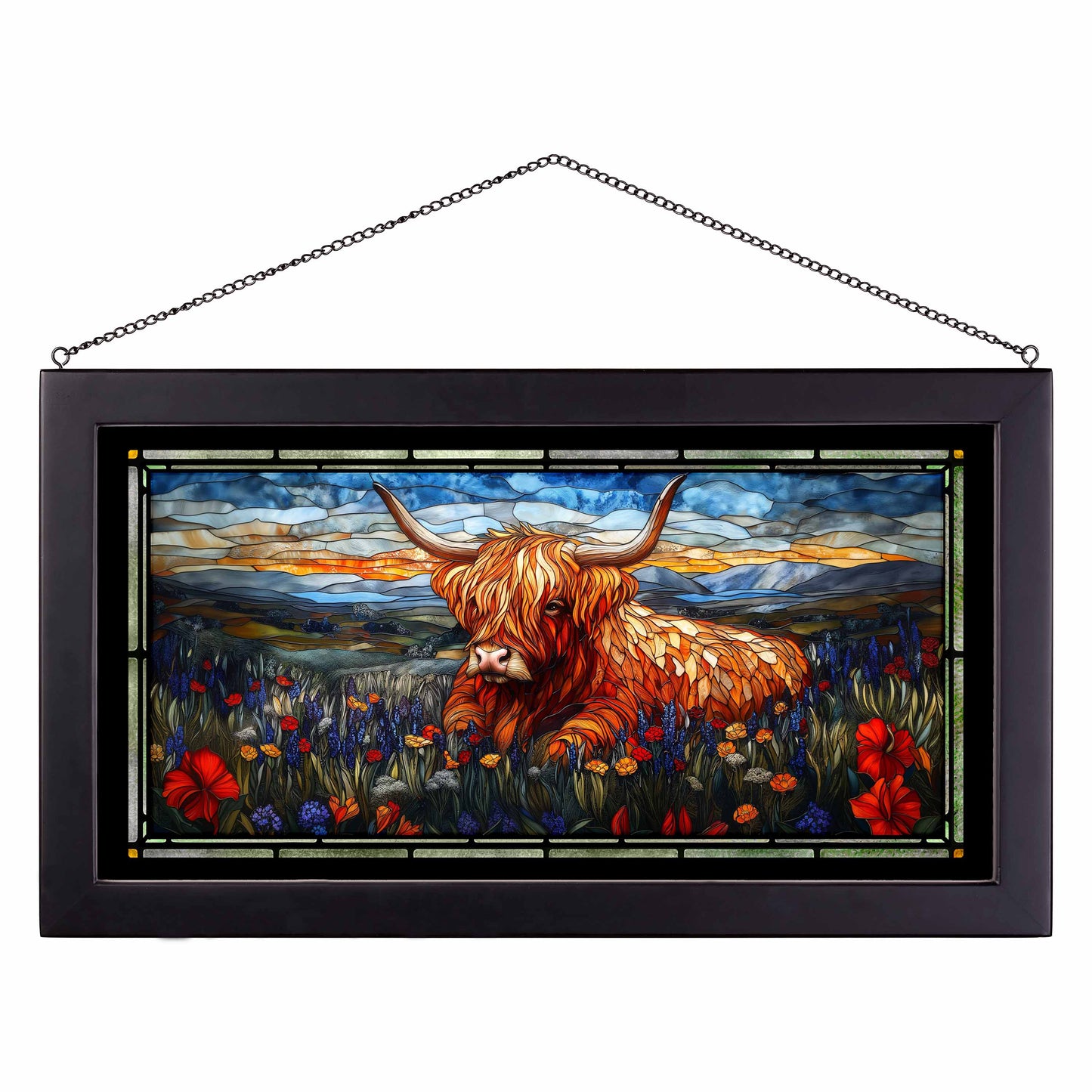 Highland Bloom - 13" x 23" Stained Glass Art