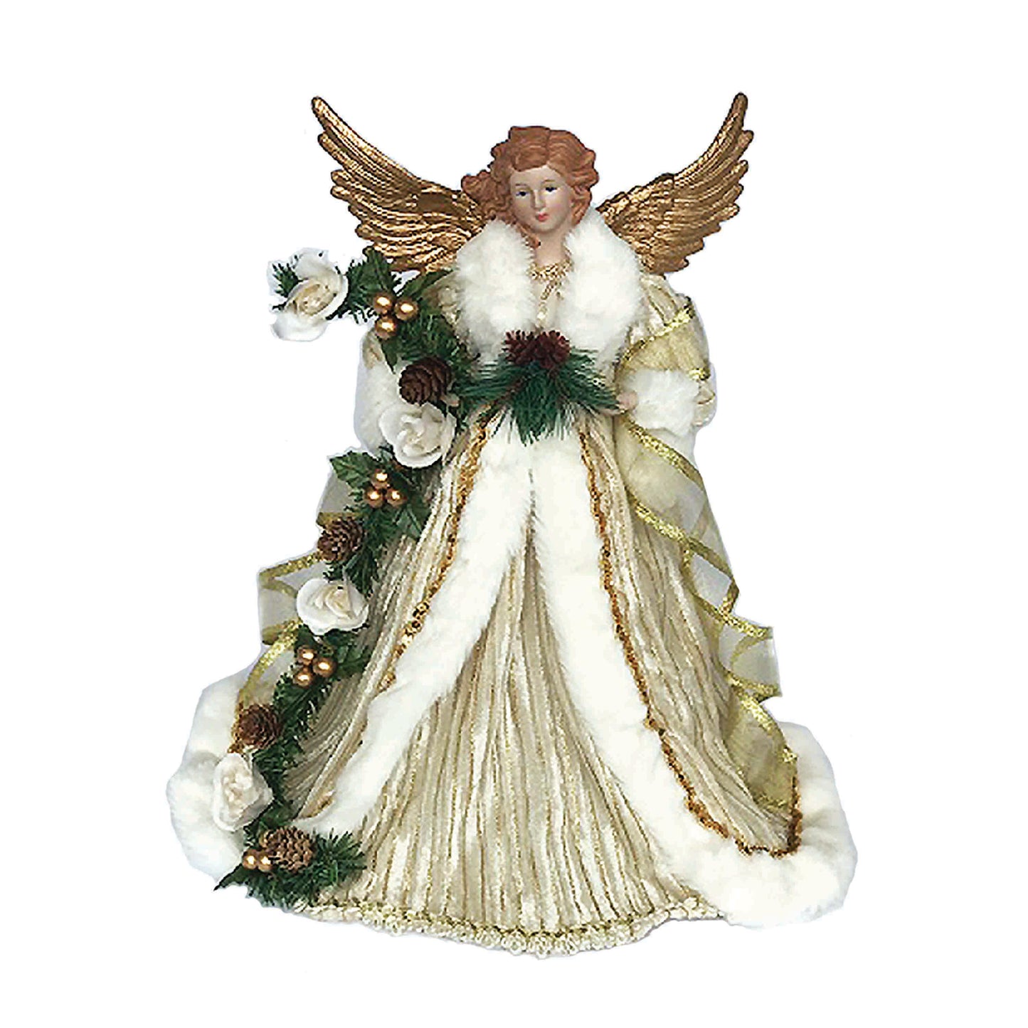 Trimmed in Gold Angel - 15" Tree Topper
