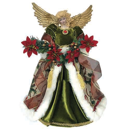 Poinsetta Angel - 16" Tree Topper