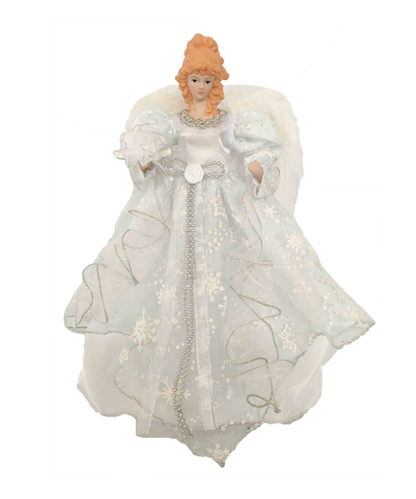 White & Silver Angel - 14" Tree Topper