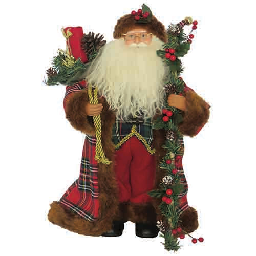 Christmas Plaid - 15" Santa