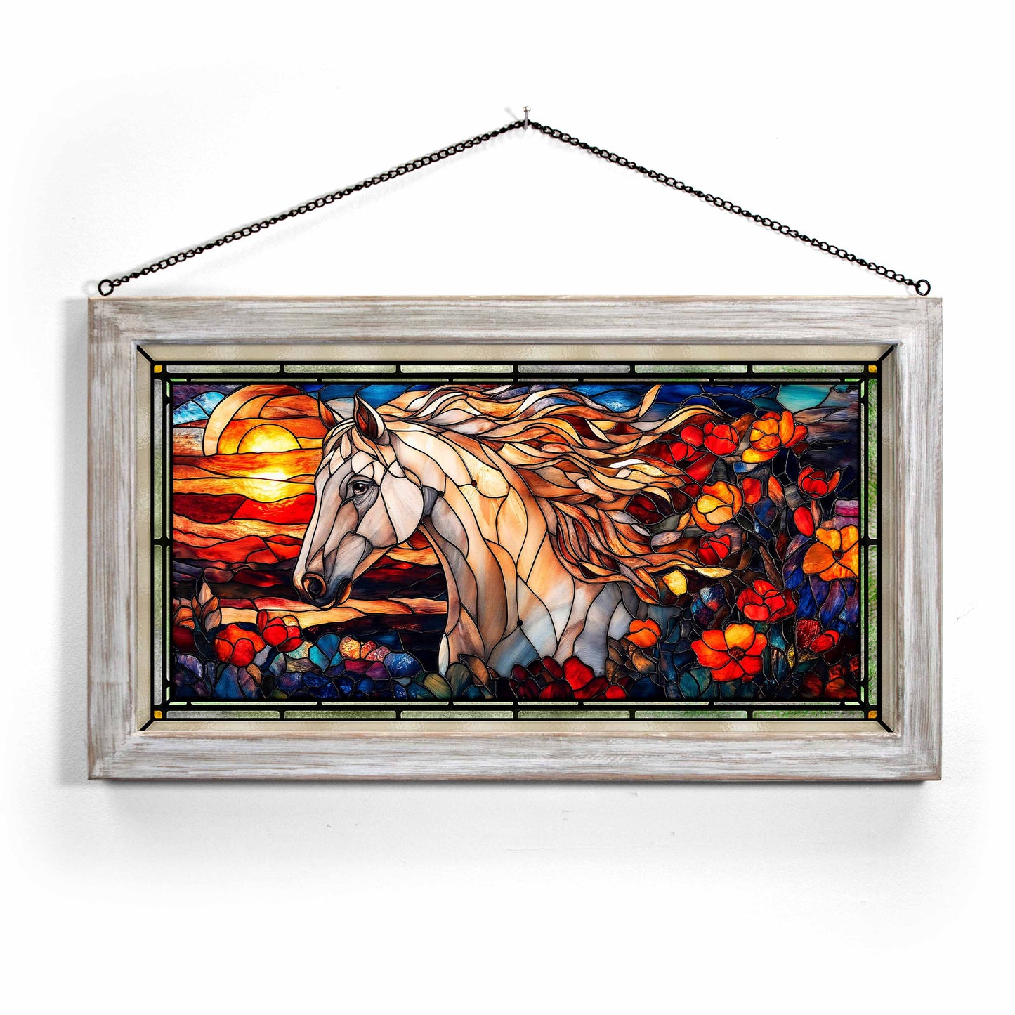 Silver Spirit - 13" x 23" Stained Glass Art