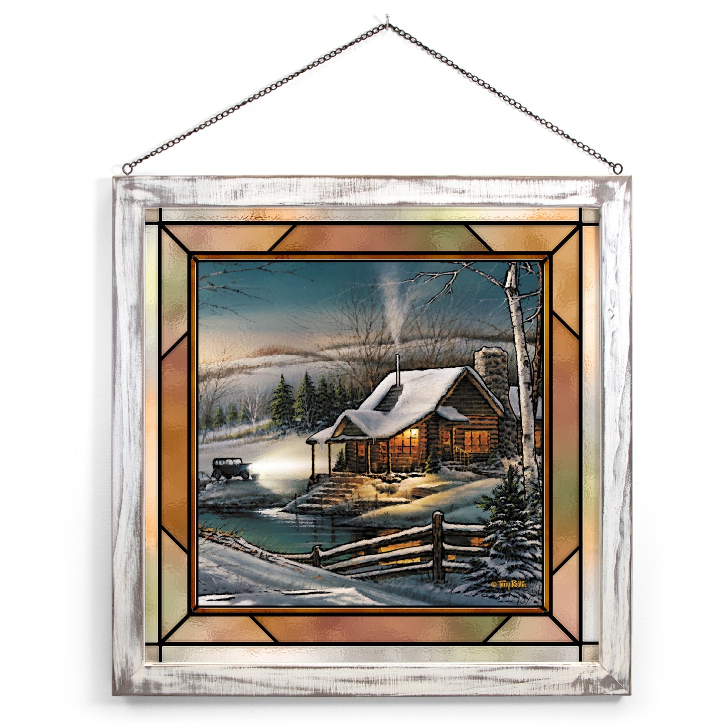 Evening with Friends - 20" x 20" Stained Glass Art