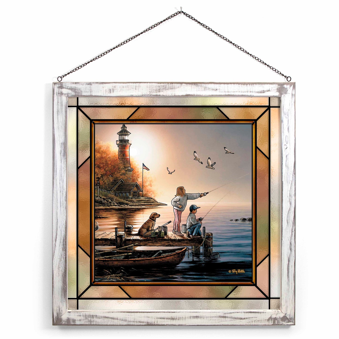 From Sea to Shining Sea - 20" x 20" Stained Glass Art