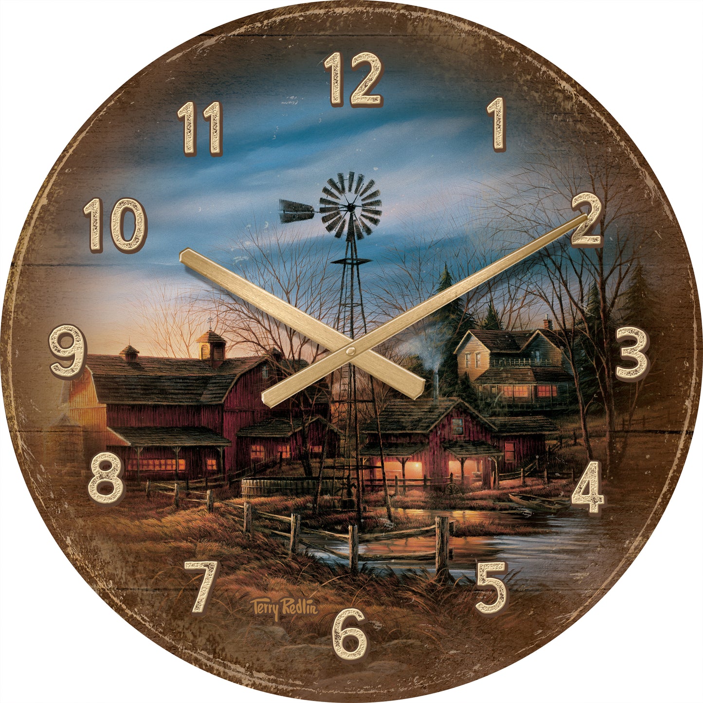 Evening Chores - 21" Round Clock
