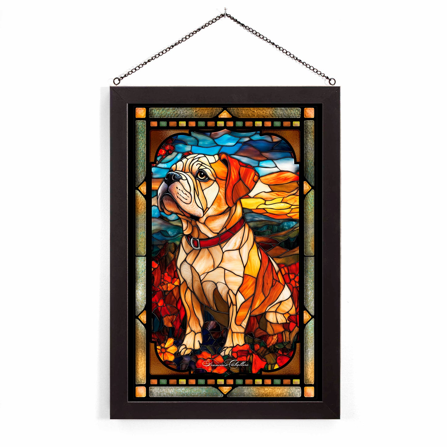 English Bulldog - Stained Glass Art