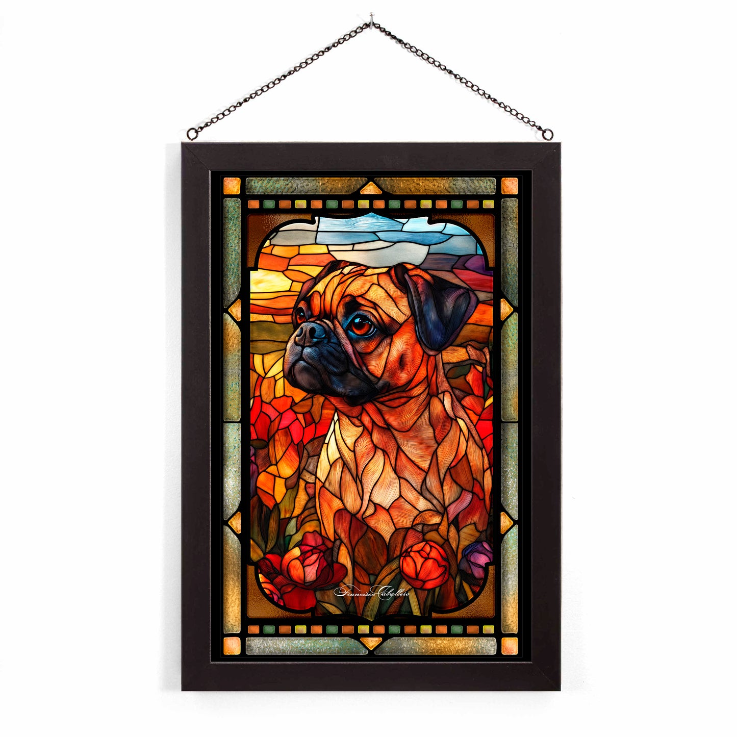 Pug - Stained Glass Art