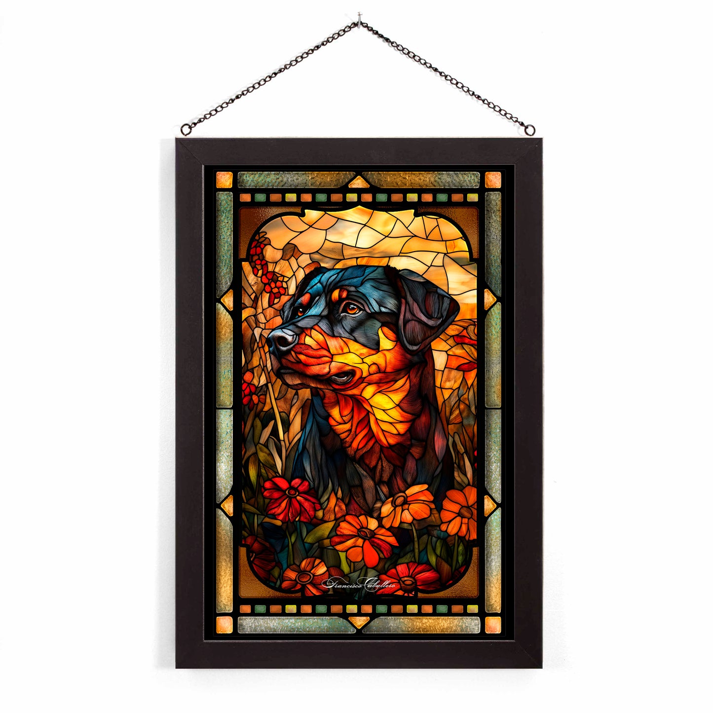 Rottweiler - Stained Glass Art