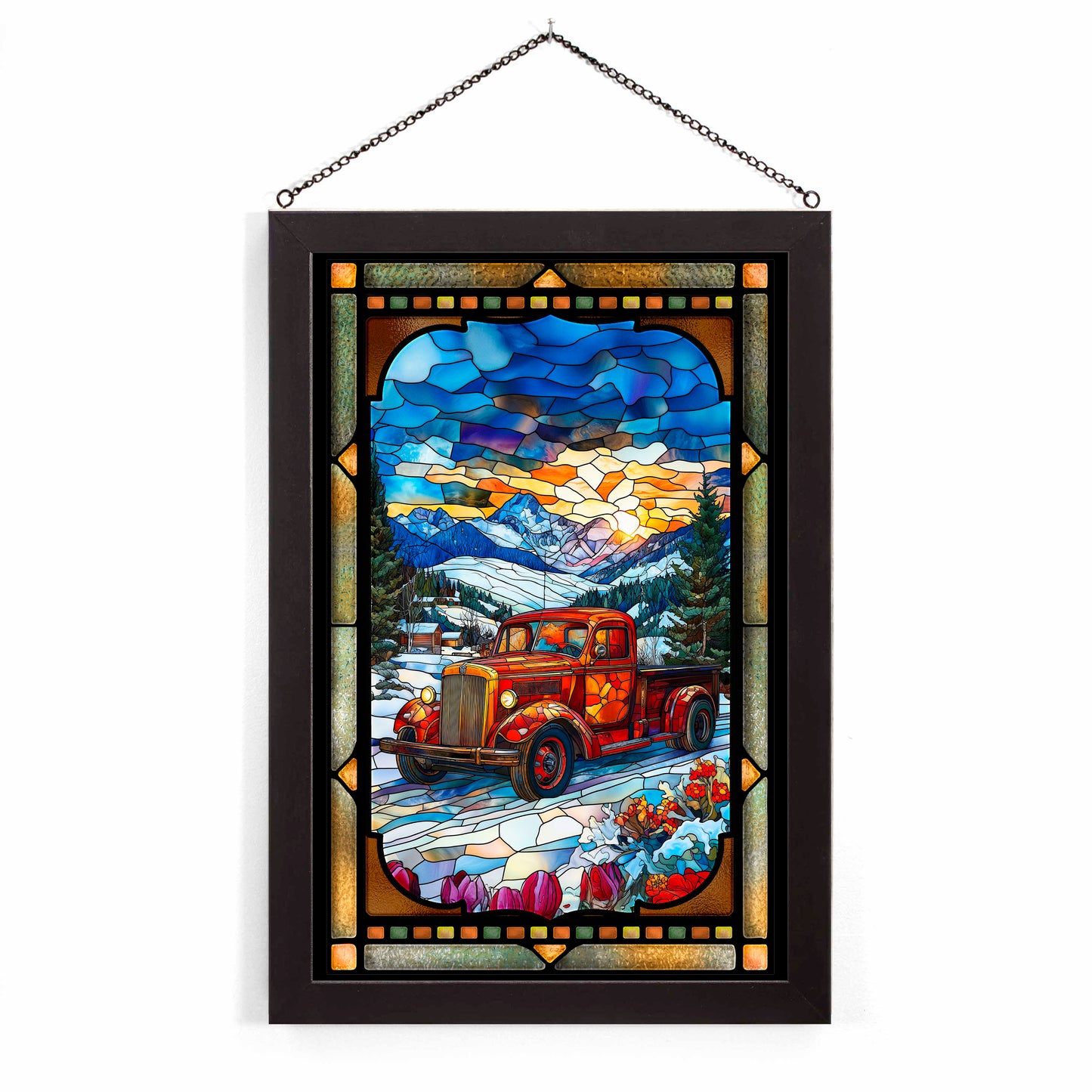 Rocky Mountain Red - Stained Glass Art