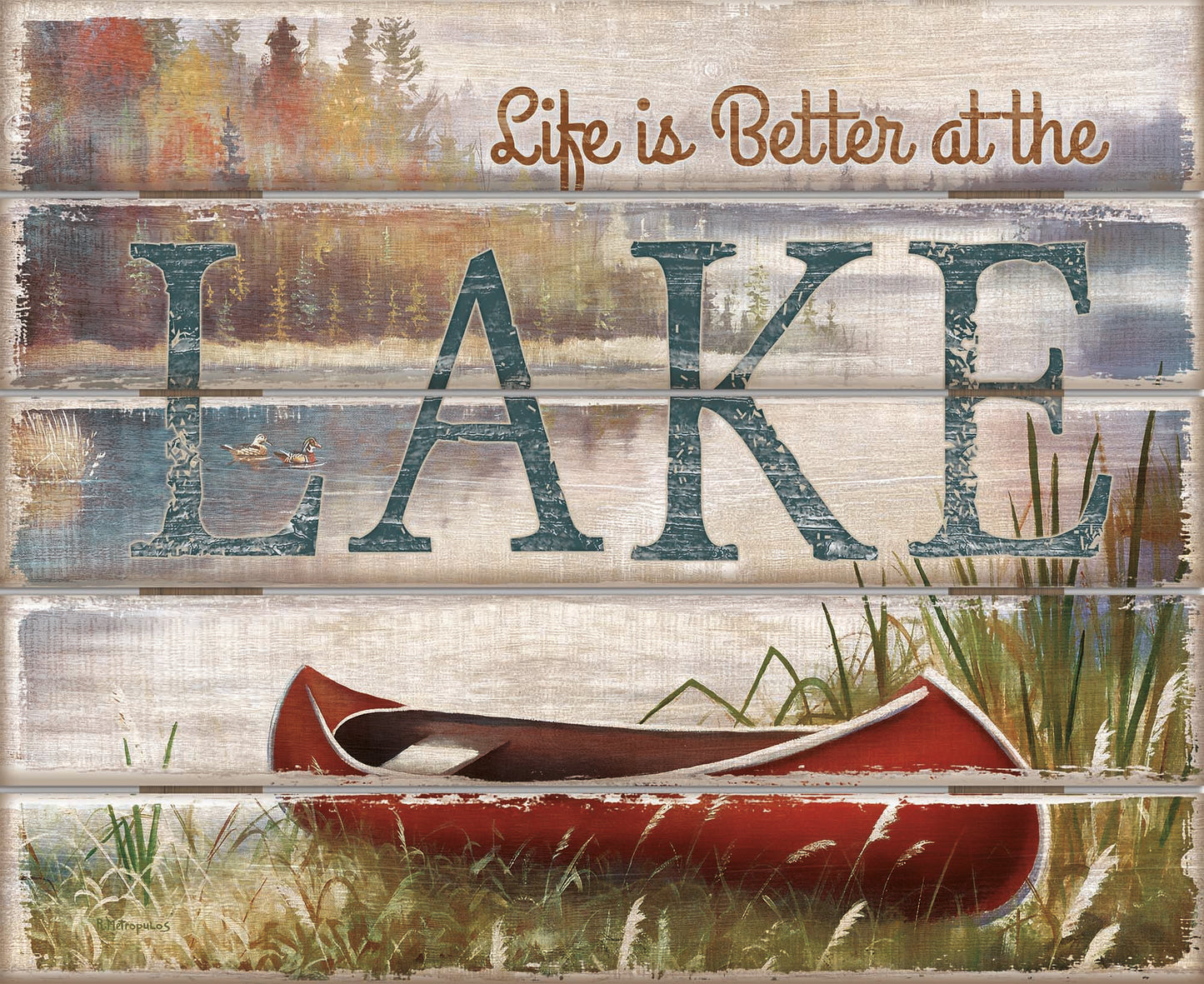 Life Is Better At The Lake - 18" x 22" Pallet Wall Art