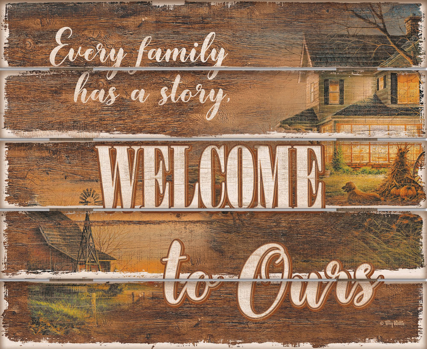 Welcome Family Story - 18" x 22" Pallet Wall Art