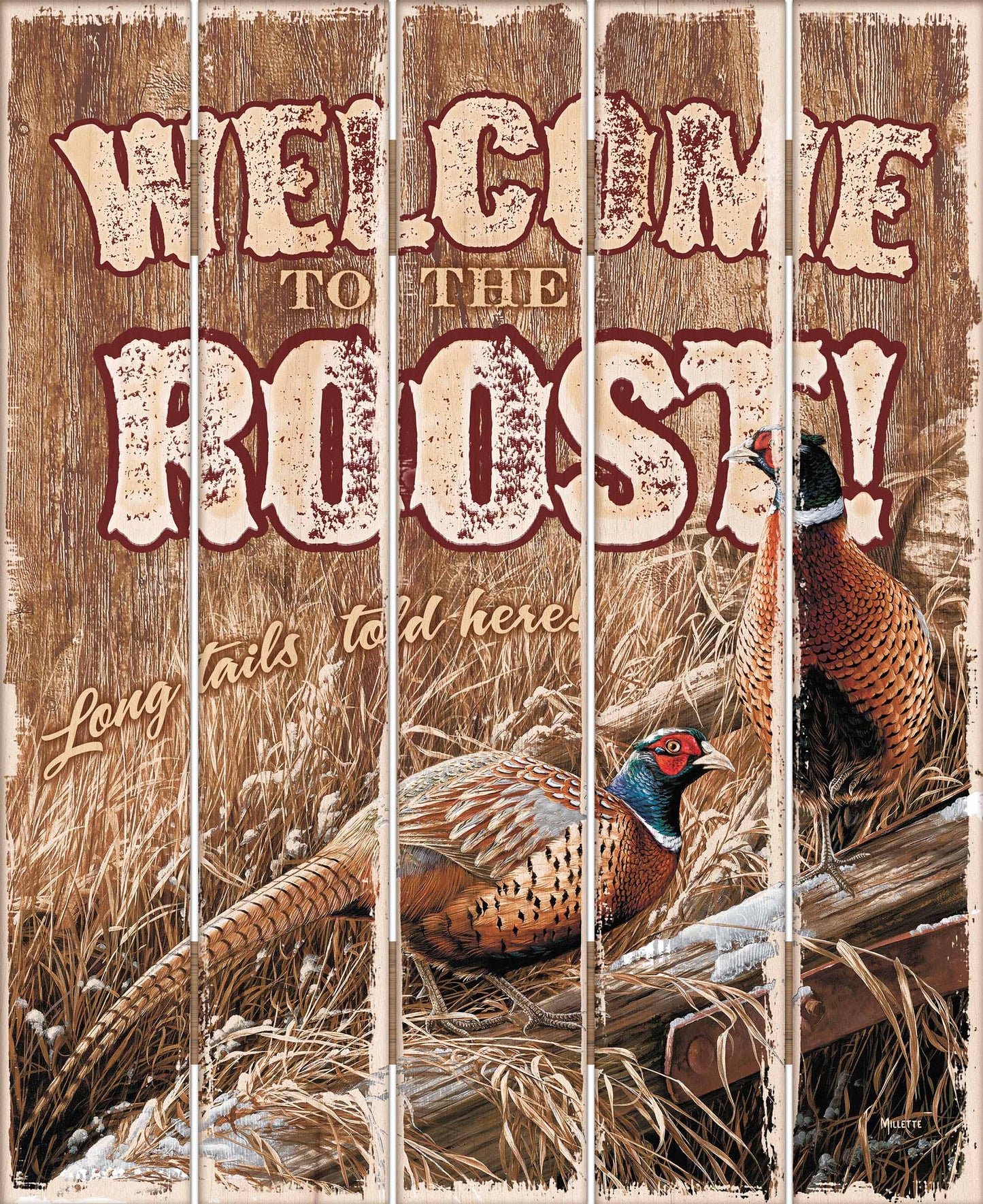 Welc Pheasan Roost - 18" x 22" Pallet Wall Art