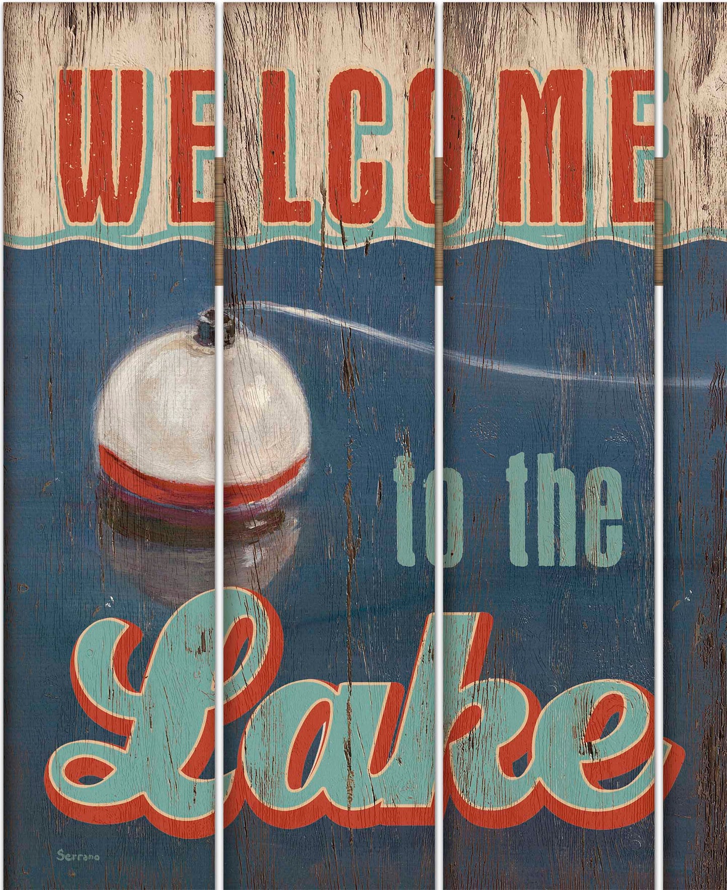 Welcome Bobber Lake - 18" x 22" Pallet Wall Art