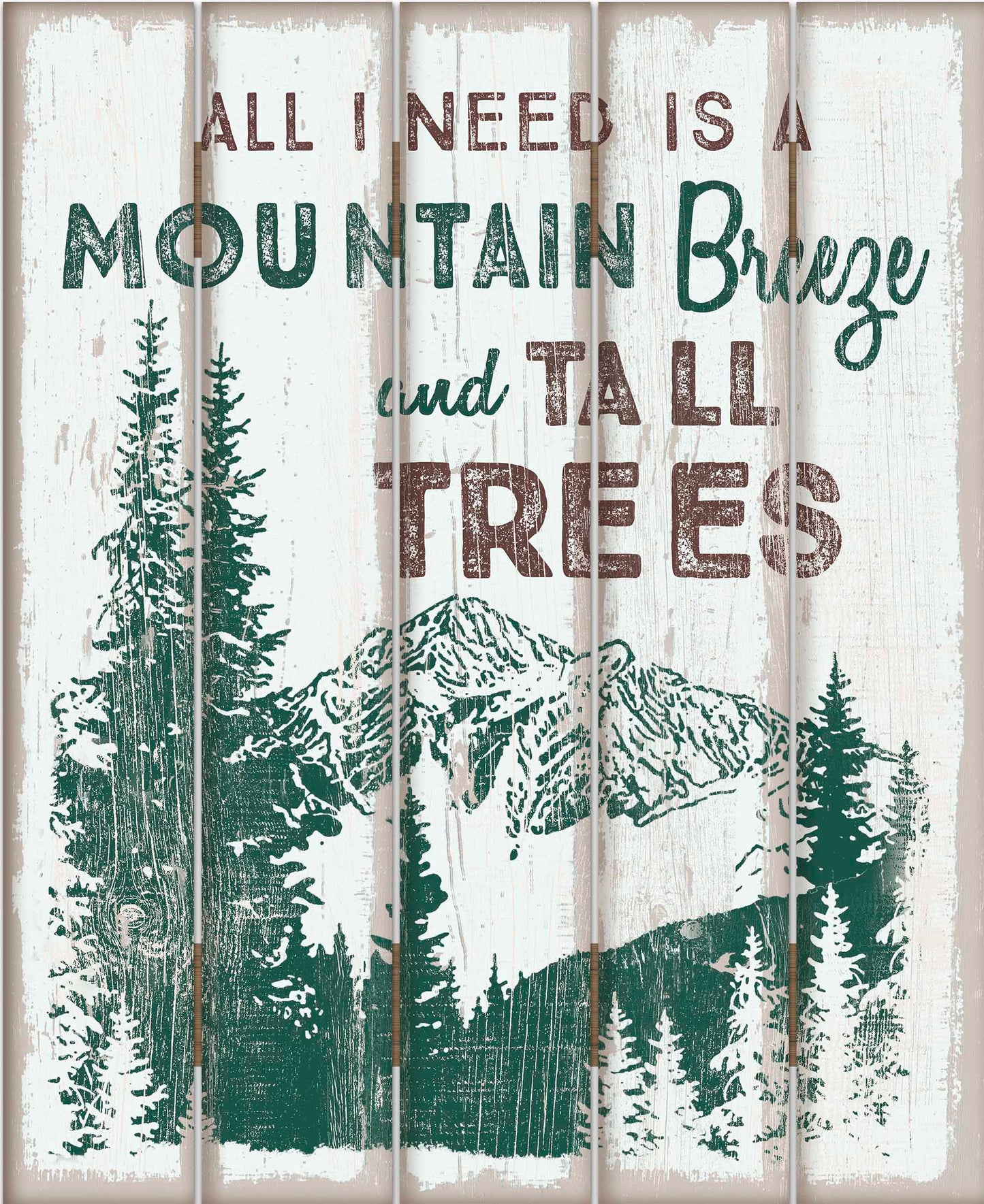 Mountain Breeze Trees - 18" x 22" Pallet Wall Art