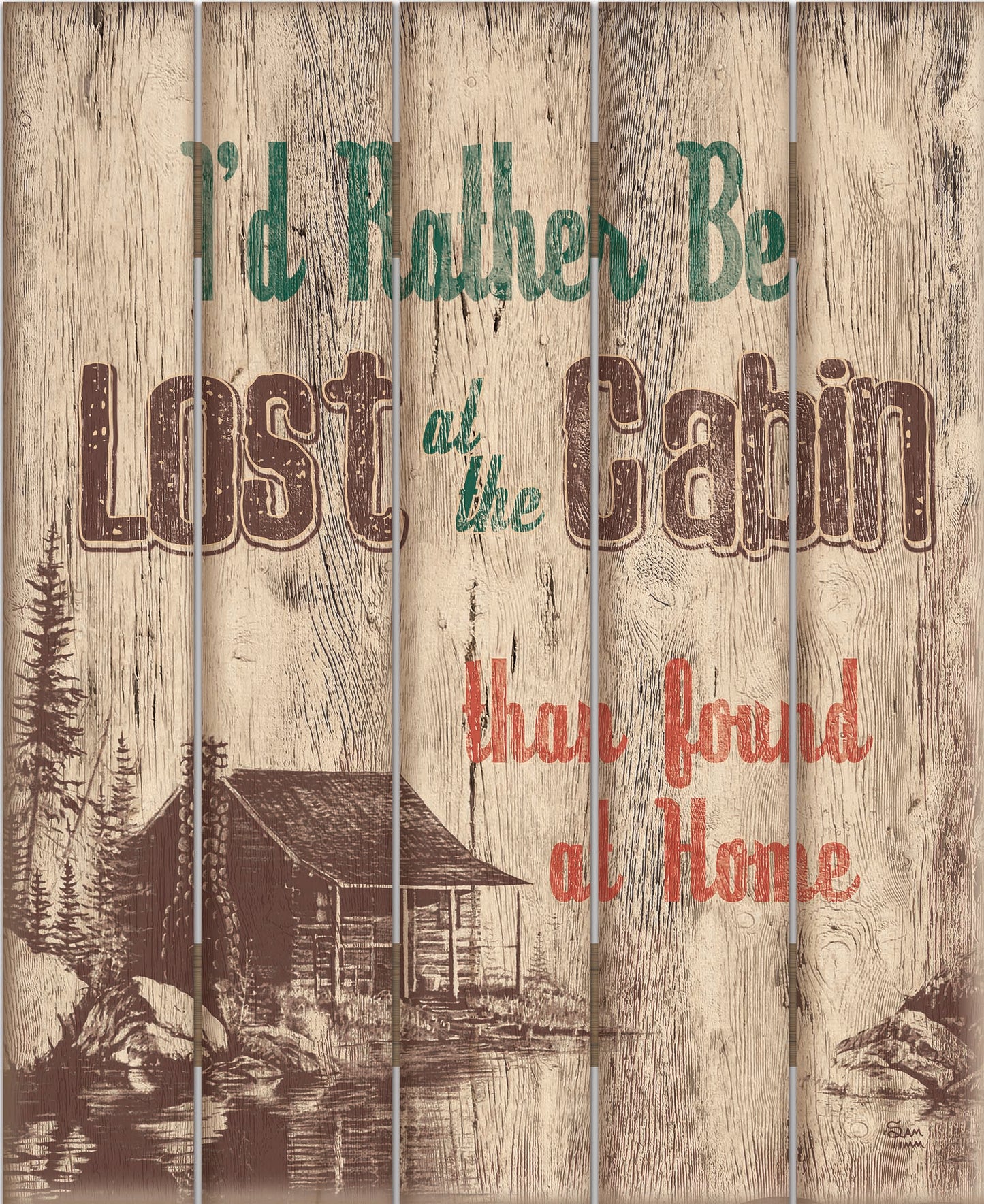 Lost Cabin - 18" x 22" Pallet Wall Art