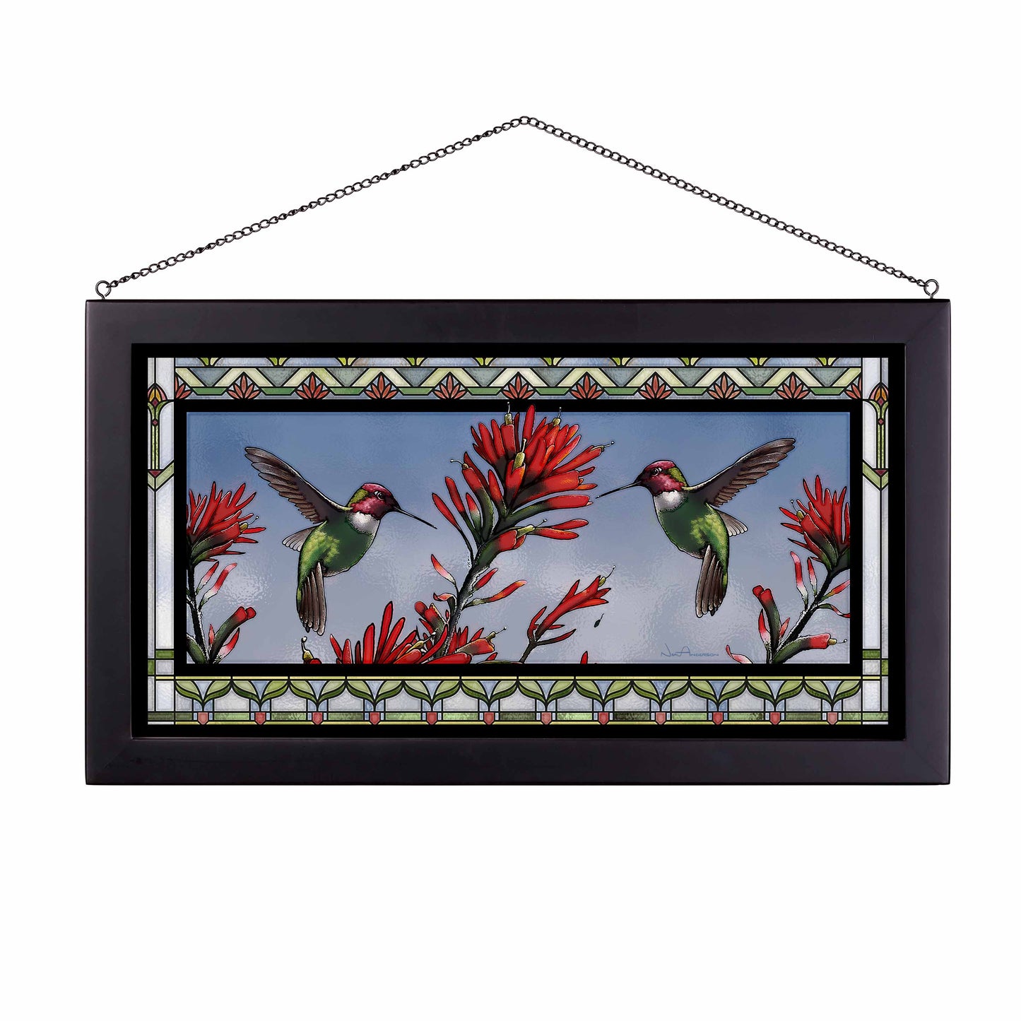 Anna's Hummingbird - Stained Glass Art