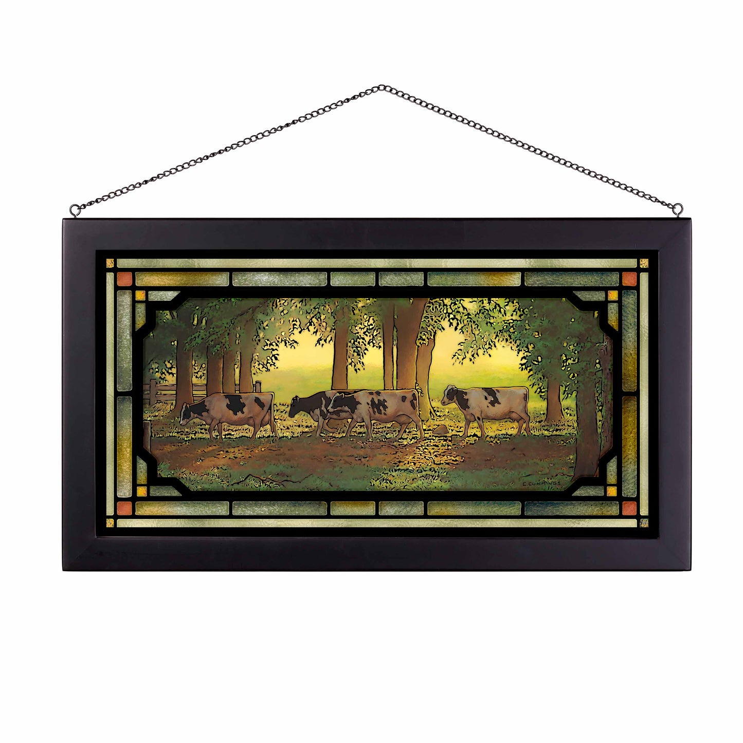 Heading Home - Cows - Stained Glass Art